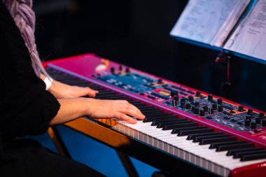 Stockholm, Sweden - January 9, 2022: Nord Stage 2 EX Keyboard