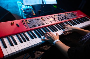 Stockholm, Sweden - January 9, 2022: Nord Stage 2 EX Keyboard