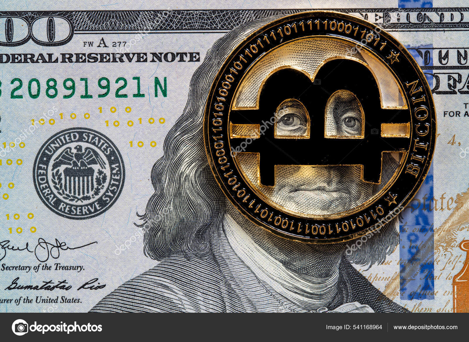 Bitcoin 100 Dollar Bill Background Design Purpose — Stock Editorial Photo ©  Ruslan-Lytvyn #541168964