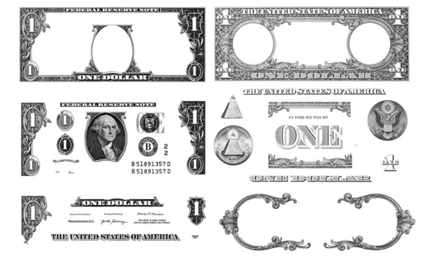 Texturált Amerikai Dollár Bankjegy Tervezési Célú Elemek — Stock Fotó