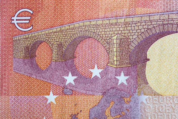 Closeup Euro Banknote Design Purpose — Stock Photo, Image