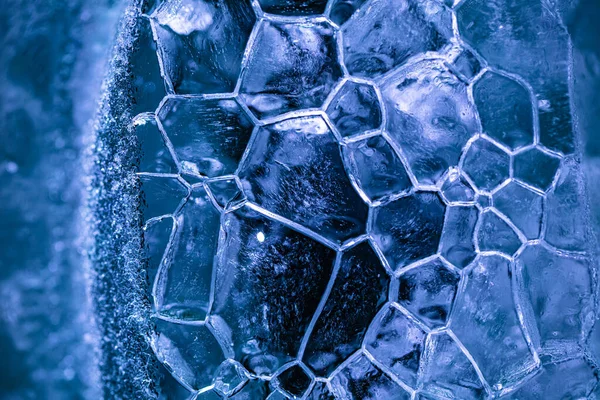 Closeup Του Πάγου Πολύχρωμο Backlight Για Σκοπό Του Σχεδιασμού Υφή — Φωτογραφία Αρχείου