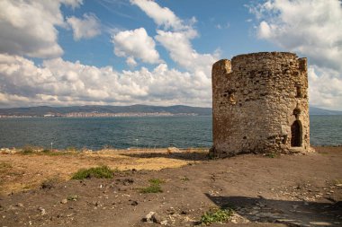 Nesebar, Bulgaristan - 31 Ağustos 2017: Nesebar kulesi, Bulgaristan