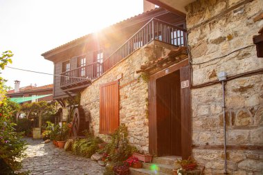 Nesebar, Bulgaristan - 31 Ağustos 2017: Nesebar Caddesi