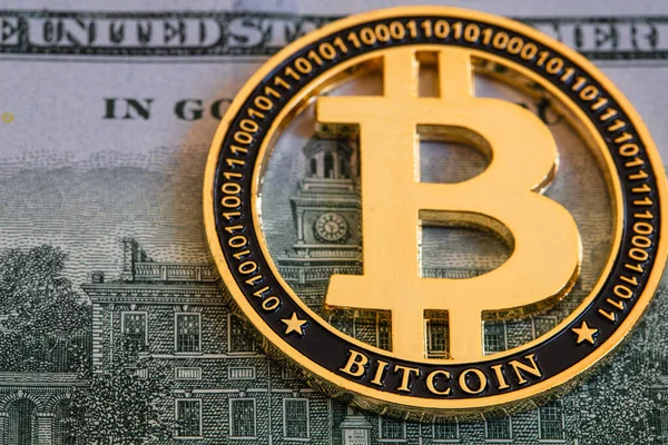 Bitcoin 100 Dollar Biljet Achtergrond Voor Ontwerp Doeleinden — Stockfoto