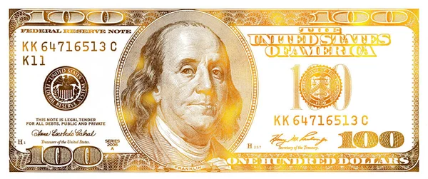 Zlatá Strukturovaná Bankovka Hodnotě 100 Amerických Dolarů Pro Účely Designu — Stock fotografie