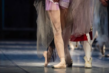 La Esmeralda balesi. Dans eden bacaklara yakın çekim. Bale duvar kağıdı