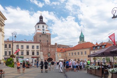 Lublin, Polonya - 19 Ağustos 2017: Lublin Krakow kapısı