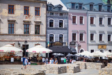 Lublin, Polonya - 19 Ağustos 2017: Lublin Caddesi