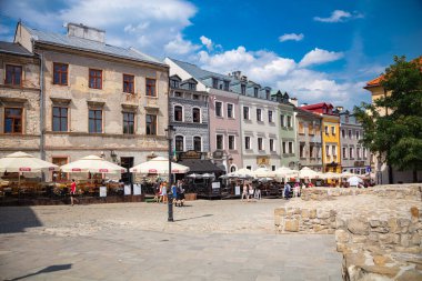 Lublin, Polonya - 19 Ağustos 2017: Lublin Caddesi