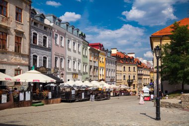 Lublin, Polonya - 19 Ağustos 2017: Lublin Caddesi