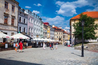 Lublin, Polonya - 19 Ağustos 2017: Lublin Caddesi