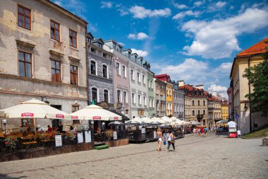 Lublin, Polonya - 19 Ağustos 2017: Lublin Caddesi