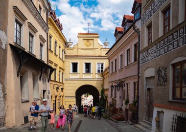 Lublin, Polonya - 19 Ağustos 2017: Lublin Caddesi