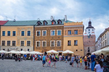 Lublin, Polonya - 19 Ağustos 2017: Lublin Caddesi