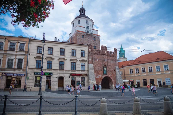 Lublin Polska Sierpnia 2017 Brama Krakowska Lublinie — Zdjęcie stockowe