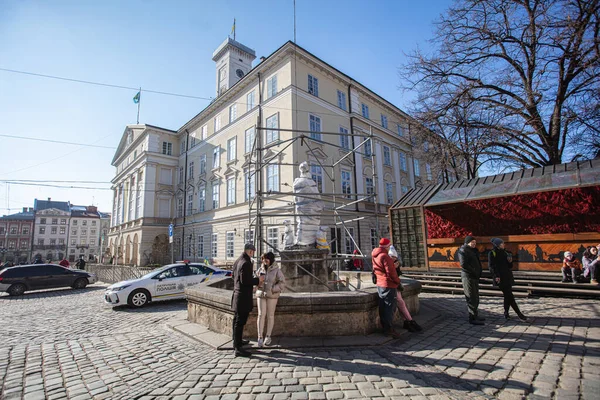 Lviv Ukraine März 2022 Schutz Von Baudenkmälern Lviv Während Des — Stockfoto