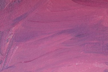 Boyalı fırça yapısı olan pembe resmin yakın çekimi. Felç efekti boyalı duvar kağıdı