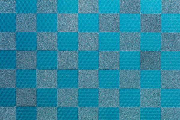 Turquoise Glossy Checkered Textured Background Design Purpose — Stock Photo, Image