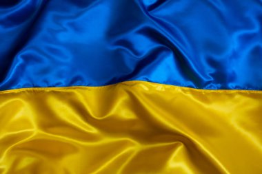 Tasarım amacı için İpek sallayan Ukrayna ulusal bayrak arkaplanı
