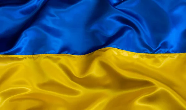 Шовк Махає Українським Національним Прапором Метою Дизайну — стокове фото