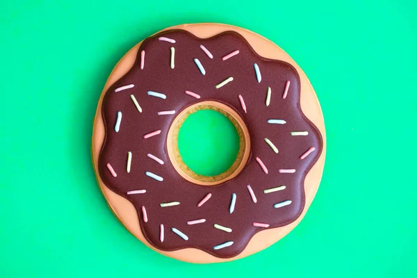 Gingerbread Form Iced Doughnut Design Purpose — Stock Photo, Image