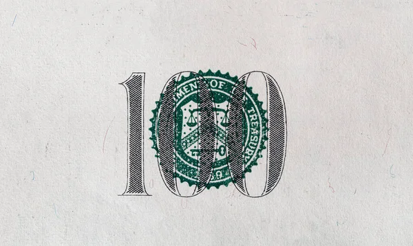 Fragmento Billete Viejo 100 Dólares Para Propósito Del Diseño —  Fotos de Stock