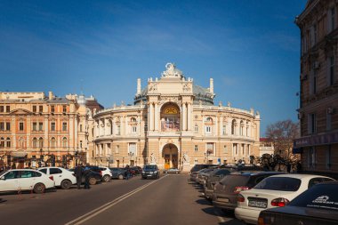 ODESSA, UKRAINE - 17 Şubat 2016: Odessa Opera Binası