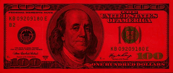 Red Old 100 Dollar Banknote Design Purpose — Foto de Stock