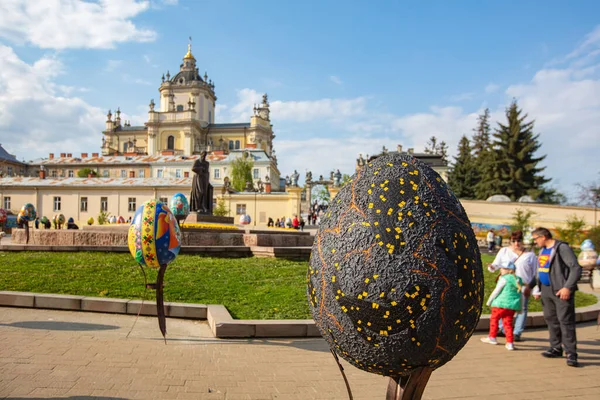 Lviv Ucrania Mayo 2022 Exposición Huevos Pascua Pysanka Lviv Cerca — Foto de Stock