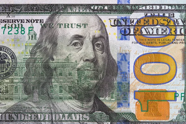 Фрагмент Нової Банкноти 100 Доларів Дизайну — стокове фото