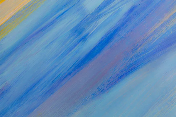 Closeup Blue Yellow Painting Brush Strokes Design Purpose — Stockfoto