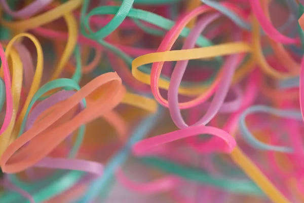 Small Multicolored Rubber Bands Accessories Background Design Purpose — Stock Photo, Image