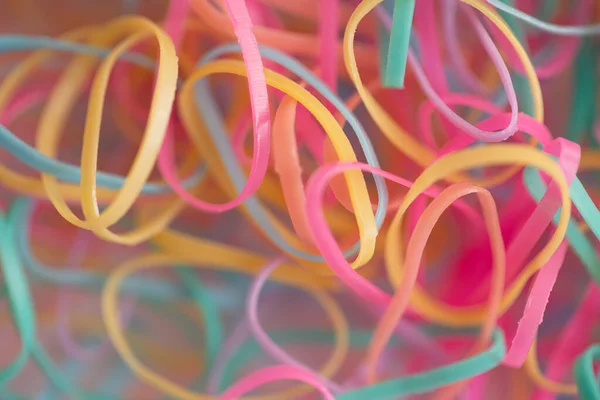Small Multicolored Rubber Bands Accessories Background Design Purpose — Stock Photo, Image
