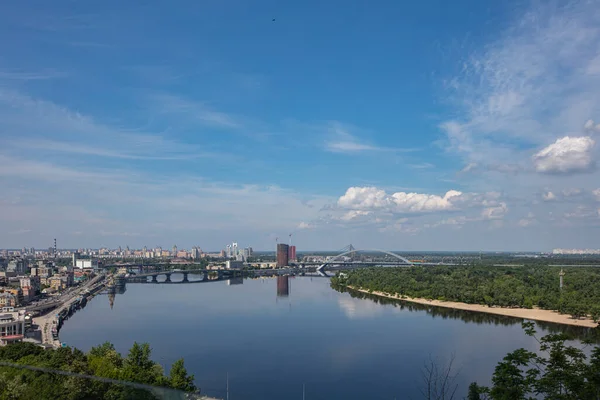 Киев Украина Июня 2022 Года Вид Днепр Пешеходного Велосипедного Моста — стоковое фото