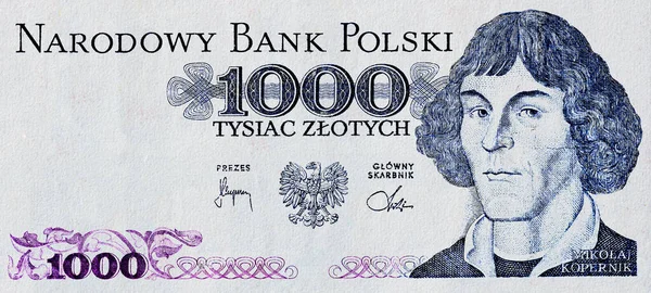 Voorzijde Van 1000 Poolse Zloty Met Lege Ruimte Voor Ontwerpdoeleinden — Stockfoto