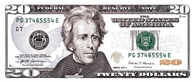 Tasarım amacıyla 20 dolarlık banknotun ön tarafının kapatılması