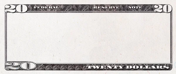 为设计目的 在中间空置20美元钞票 — 图库照片