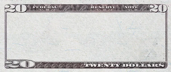 为设计目的 在中间空置20美元钞票 — 图库照片