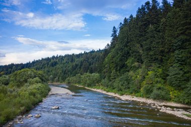Skole Beskids Ulusal Doğa Parkı. Opir Nehri 'ndeki İHA' dan görüntüle
