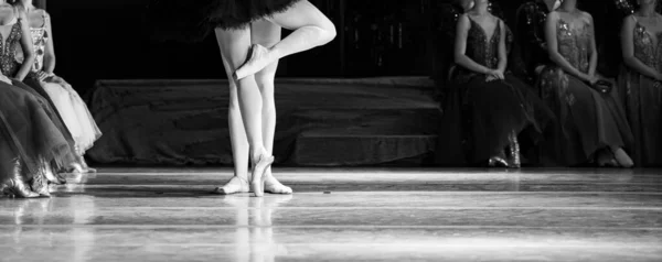 Ballet Lago Dos Cisnes Closeup Bailarinas Dançando — Fotografia de Stock