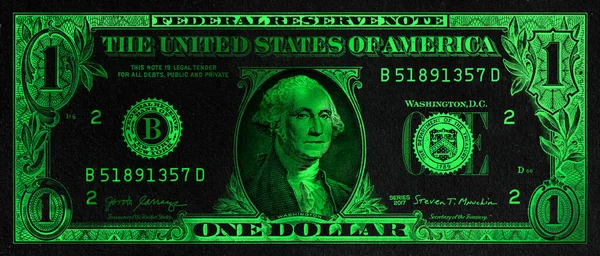 Green Textured Dollar Banknote Black Background Design Purpose — Stock fotografie