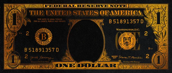 Golden Textured Dollar Banknote Black Background Design Purpose — Stock Photo, Image