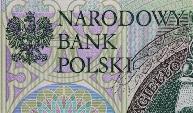 Obverse of 100 polish zloty banknote for design purpose