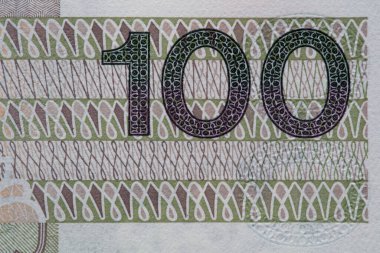 Reverse of 100 polish zloty banknote for design purpose
