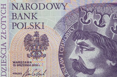 Obverse of 20 polish zloty banknote for design purpose