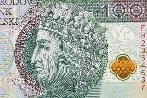 Obverse 100 Polish Zloty Banknote Design Purpose —  Fotos de Stock