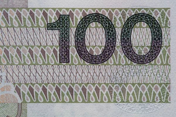 Зворотній Бік 100 Польських Злотих Банкнот Дизайну — стокове фото
