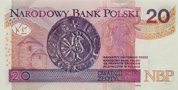 Reverse Polish Zloty Banknote Design Purpose — Stockfoto