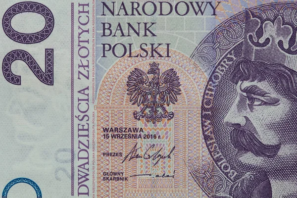 Обратная Сторона Польских Злотых Банкнот Дизайнерских Целей — стоковое фото